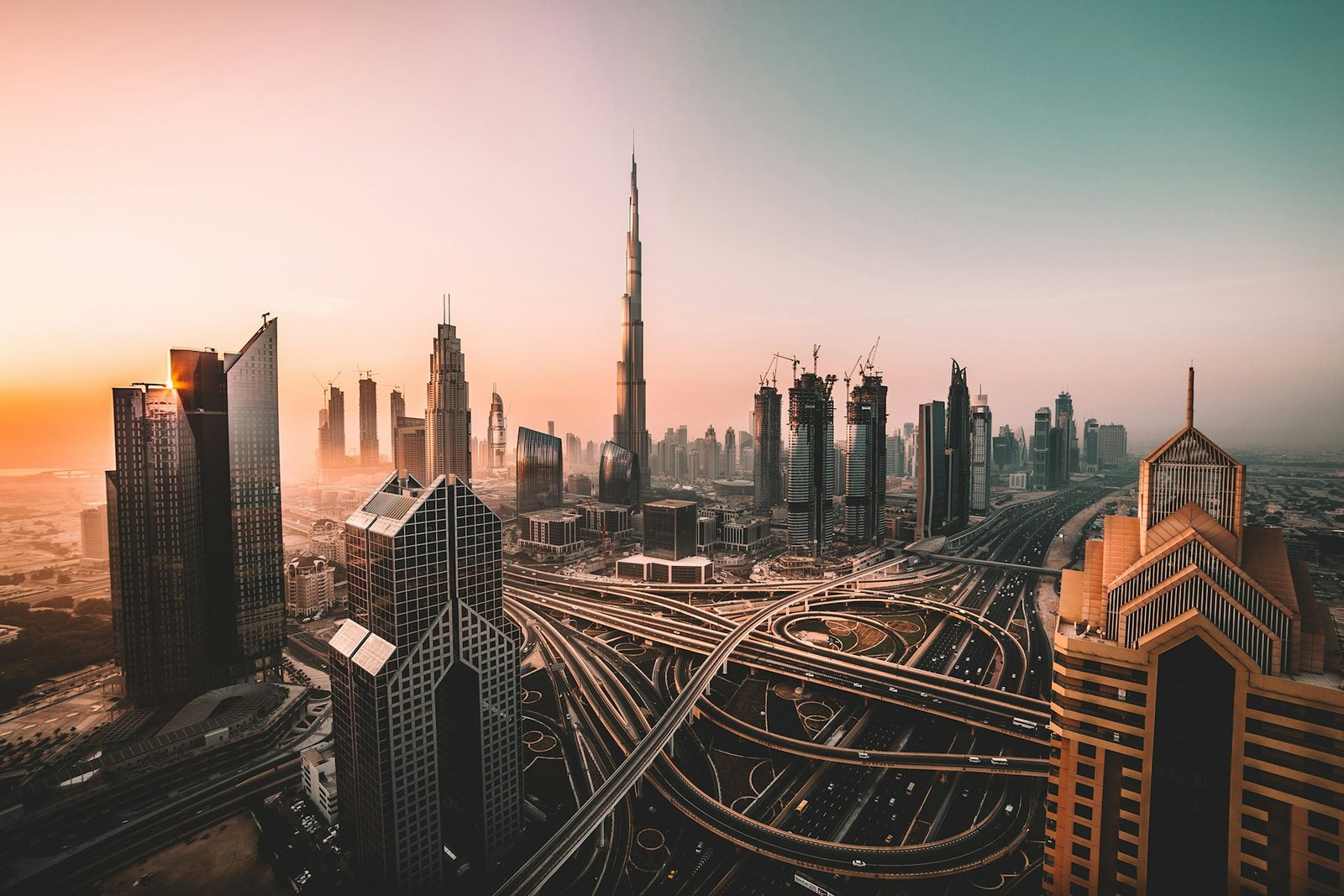 Dubai skyline at sunset, representing the UAE built environment